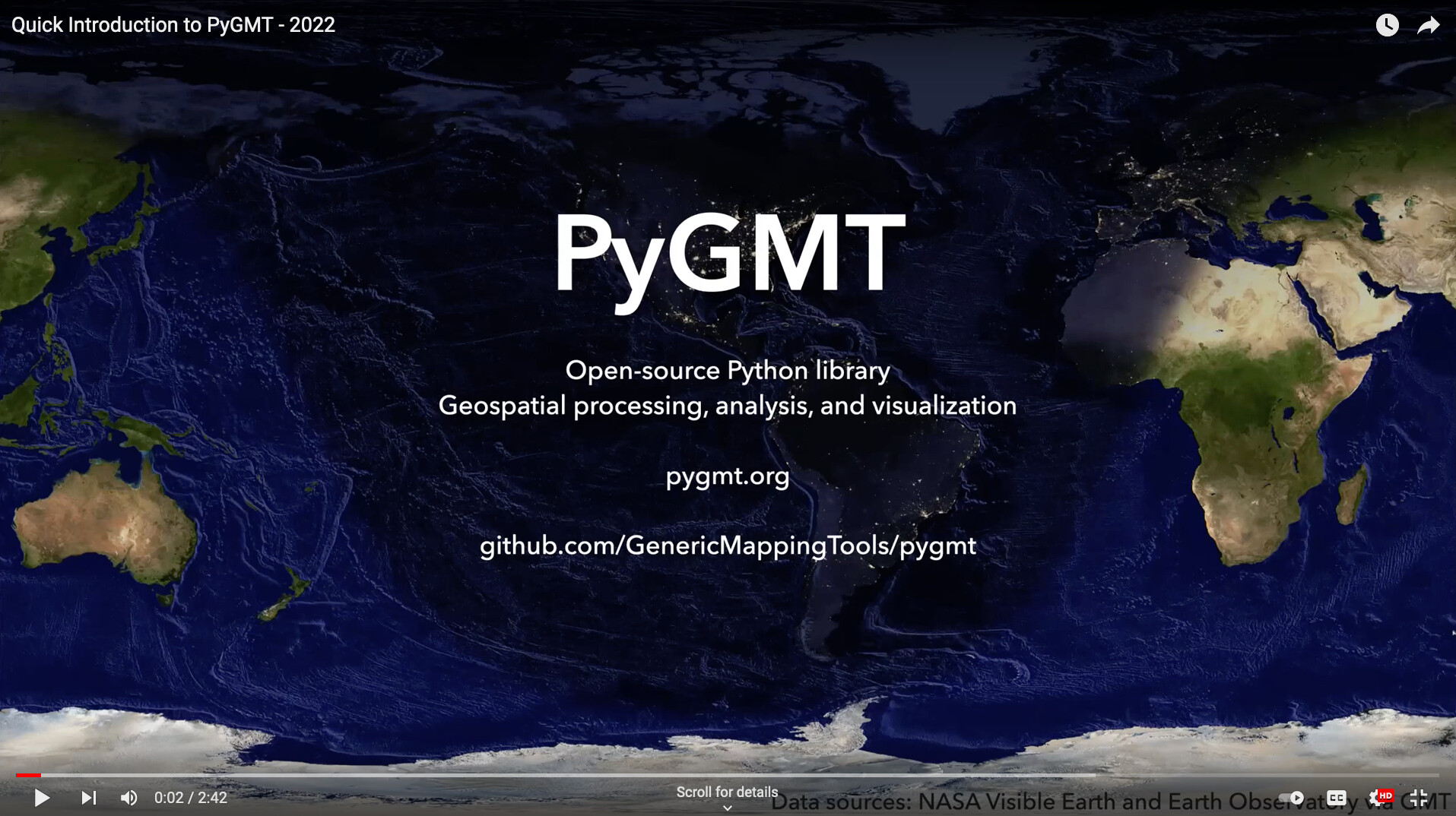 Quick Introduction to PyGMT YouTube Video